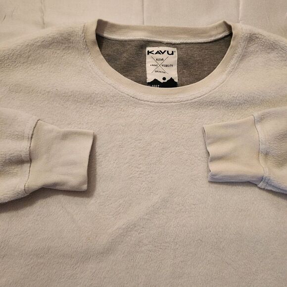 Kavu Sweater Mens XL Sherpa Fuzzy Crewneck Lined Hiking Gorp Pockets Outdoor - Picture 4 of 9